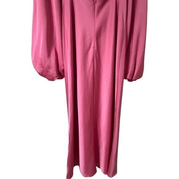 Significant Other Demi Pink Satin Open Back Midi Gown Dress 10 Evening Cocktail - Picture 9 of 13